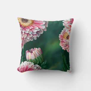 Coussin Élégant Moderne Tendance Élégant Rose Blanc Floral