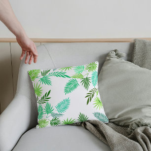Coussin Élégant Monochrome Feuille Motif