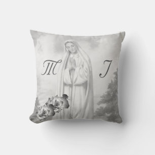 Coussin Élégant Monogramme avec nom Rose Jeu d'oreiller