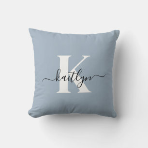 Coussin Élégant Monogramme bleu foncé
