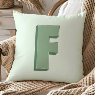 Coussin Élégant Monogramme Lettre F Initiale Personnalisé