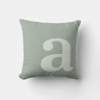 Élégant Monogramme Vert Sauge Lettre Initiale
