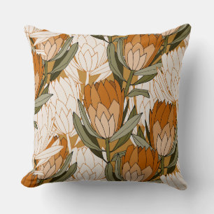 Coussin Elégant motif d'art rétro floral l Encre pour gran
