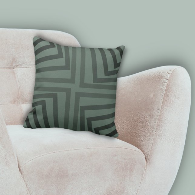 Coussin Élégant Motif de coin angulaire imbriqué (Elegant Nested Angular Corner Pattern Throw Pillow)