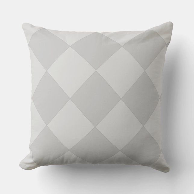 Coussin Élégant Motif de diamant gris argent (Recto)