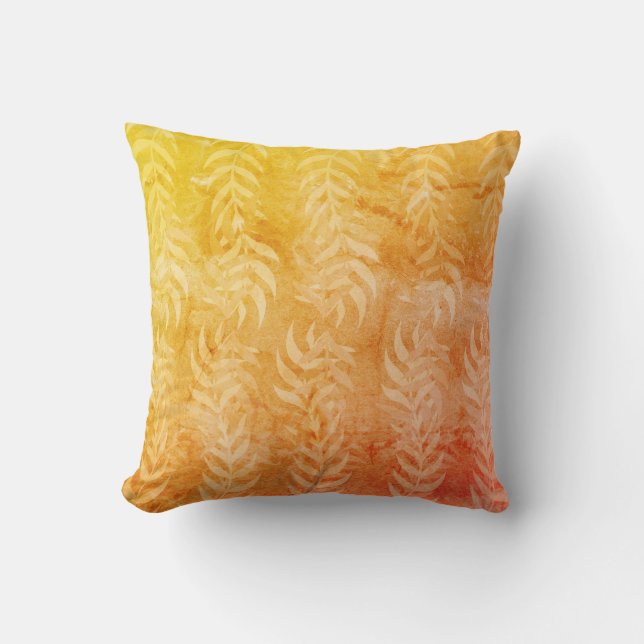 Coussin Élégant Motif de feuille couleur métal rustique (Recto)