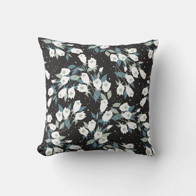 Coussin Élégant Motif de fleur de tulipe Arrière - plan no (Recto)