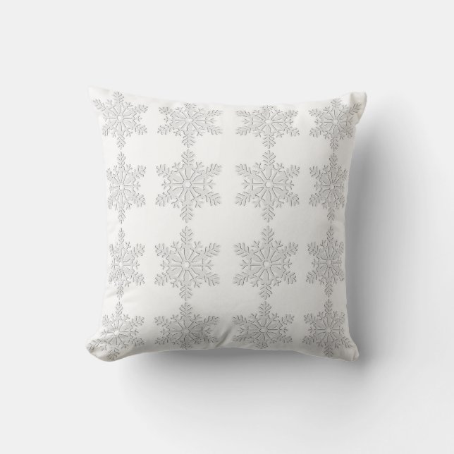 Coussin Élégant motif de flocons de neige (Recto)