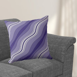 Coussin Élégant Motif de lignes en couche bleue