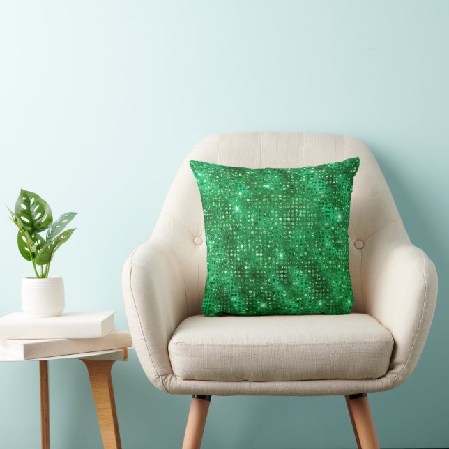 Coussin Élégant Motif diamant vert émeraude (Chaise)