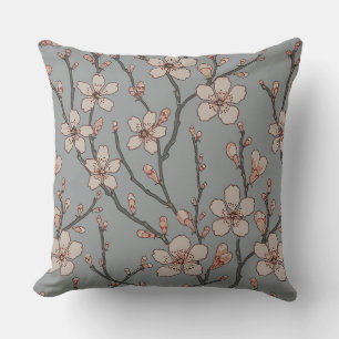 Coussin Élégant Motif Fleur rose Douce Fleur Fleur de Ceri