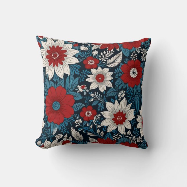 Coussin Élégant Motif Fleurs (Recto)