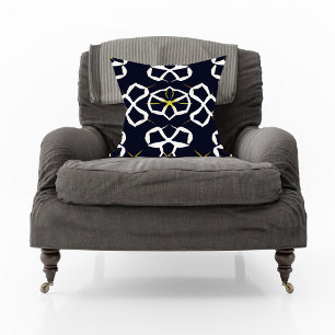 Coussin Elégant Motif géométrique Abstrait en bleu marine