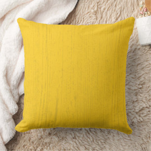 Coussin Elégant moutarde jaune grain de bois