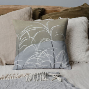 Coussin Elégant Neutre Vintage Art japonais hiver