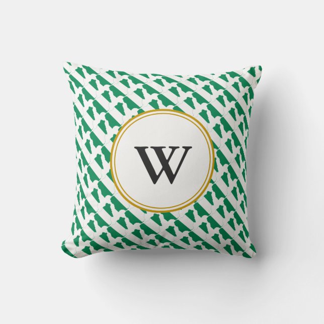 Coussin Élégant NIGERIA Blessé Nation Monogramme Cadeau (Recto)