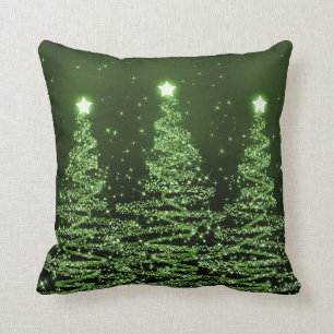 Coussin Élégant Noël Parkling Trees vert