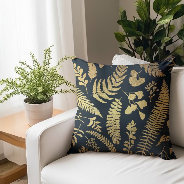 Coussin Élégant Noël vert et or moderne (Créateur téléchargé)