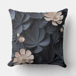 Coussin Elégant noir Flower Pillow Ai design