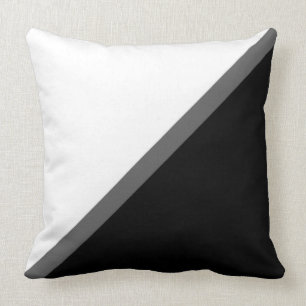 Coussin Élégant Noir Gris et Blanc