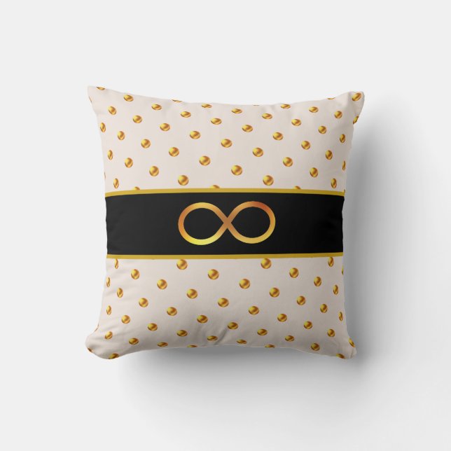 Coussin Elégant or noir et beige (Recto)