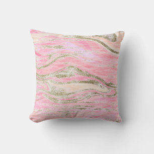 Coussin Elégant Parties scintillant rose argent Motif de m