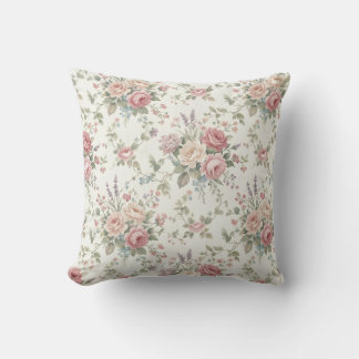 Coussin Elegant Pastel Roses Shabby Chic