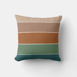 Coussin Élégant Pastel Stripe Motif Chaleureux Automne aut