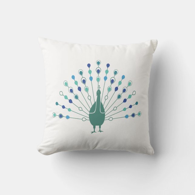 Coussin Elegant Peacock Silhouette (Recto)