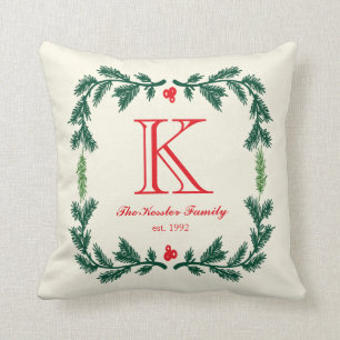 Coussin Élégant Pine Monogramme Jeu d'Oreiller