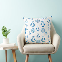 Élégant Pingouins Bleus avec Motif de flocons de n