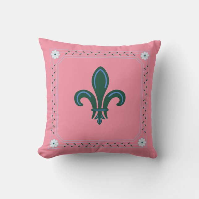 Coussin Elegant Pink Christmas Pillow | Customizable Holid (Recto)
