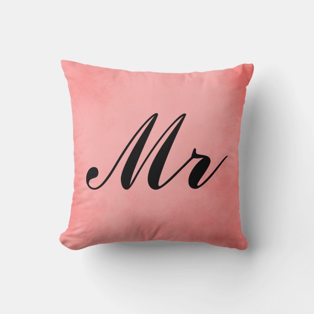 Coussin Elegant Pink Parchment M. et Mme. (Recto)