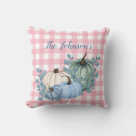 Coussin Élégant Plaid Rose Plaid Floral Citrouille Cosy Dé