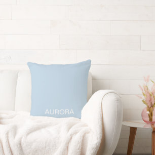 Coussin Élégant Poudre Bleu Nom personnalisé -