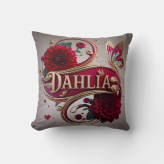 Coussin Elegant Red Dahlia Flower Art 