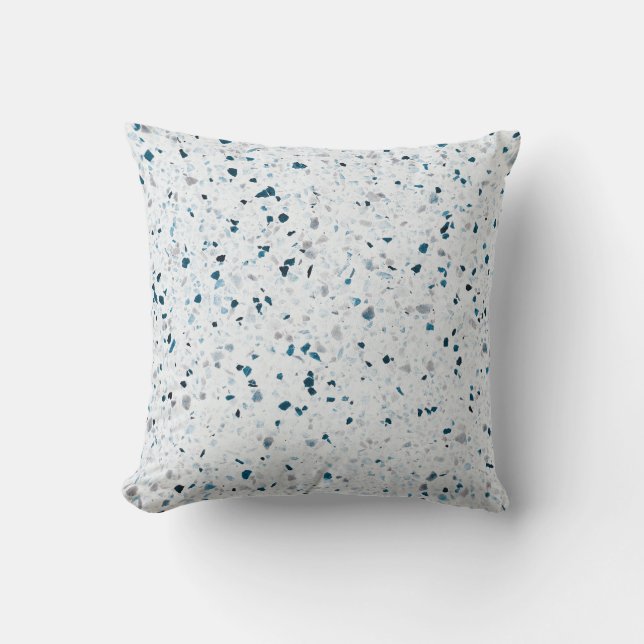Coussin Élégant rétro gris gris bleu vert Turquoise (Recto)