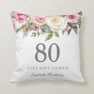 Coussin Elégant Rose Rose Rose Rose Floral 80e anniversair