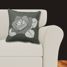 Élégant Rose Simple Blossom Sur Grey