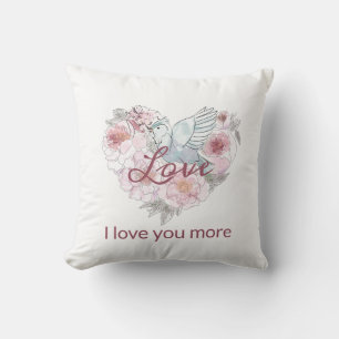 Coussin Elegant Rustic Pink Moderne Chic Heart Script