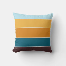 Coussin Elégant Rustique Jaune Turquoise Tige Motif Automn