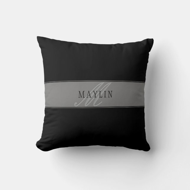 Coussin Élégant script modifiable Nom commercial/autre tex (Recto)