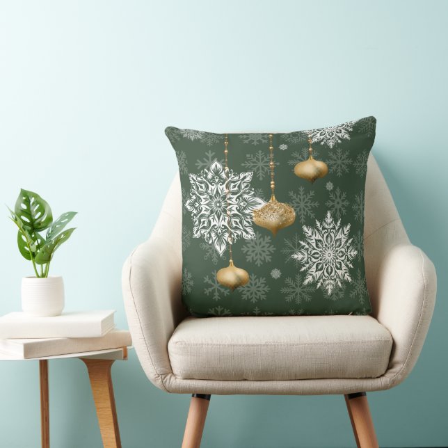 Coussin Elegant Snowflake Holiday Accent  (Chaise)