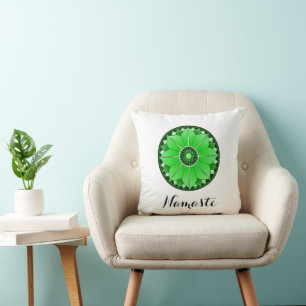 Coussin Élégant Spirituel Vert Mandala Namaste