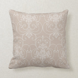 Coussin Elégant Taupe damask design 8