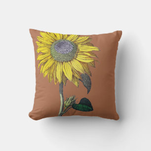 Coussin Élégant tournesol Vintage réversible Solide Bro