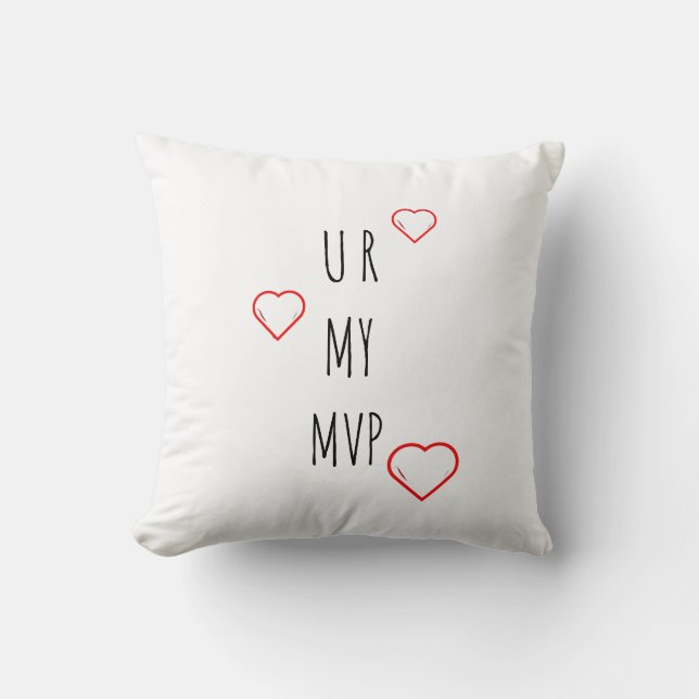 Coussin Élégant U R MY MVP Monogram Valentine (Recto)