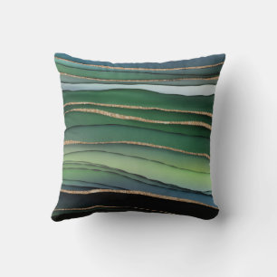 Coussin Élégant Vert Parties scintillant or dégradé Abstra