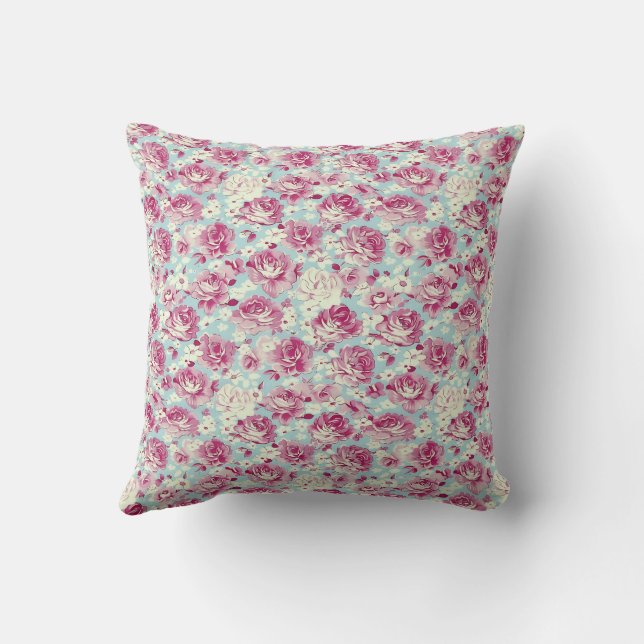 Coussin Élégant Vintage stylé romantique floral chic (Verso)