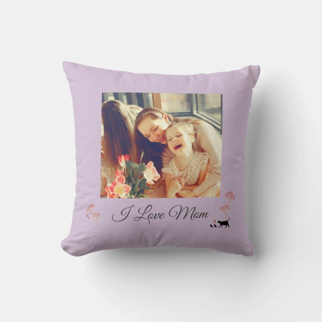 Coussin Élégant violet photo Fête des Mères Jouer l'oreill (Recto)